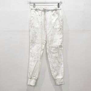 Joie White Linen Jogger Pants Drawstring XXS Minimalist Coastal Lightweight
